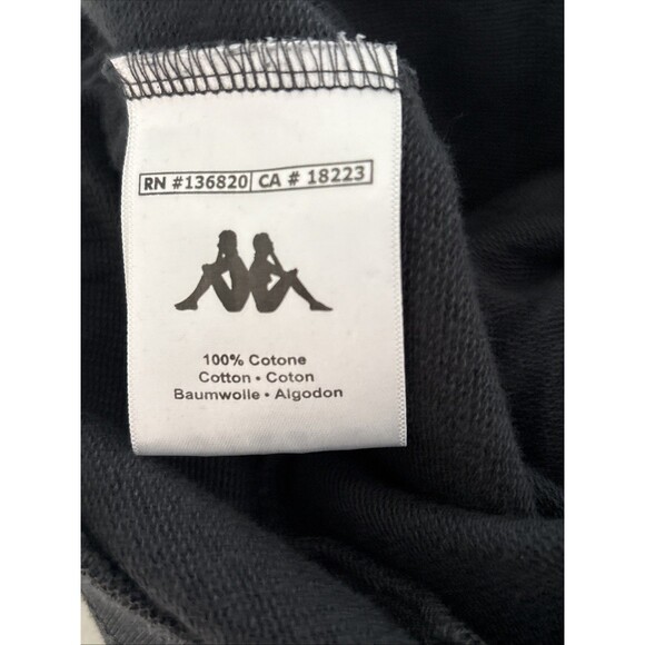 Kappa Men’s Sweatpants Jogger Pant Slim Fit Side Logo Cargo Pockets Black Size M - Picture 10 of 12